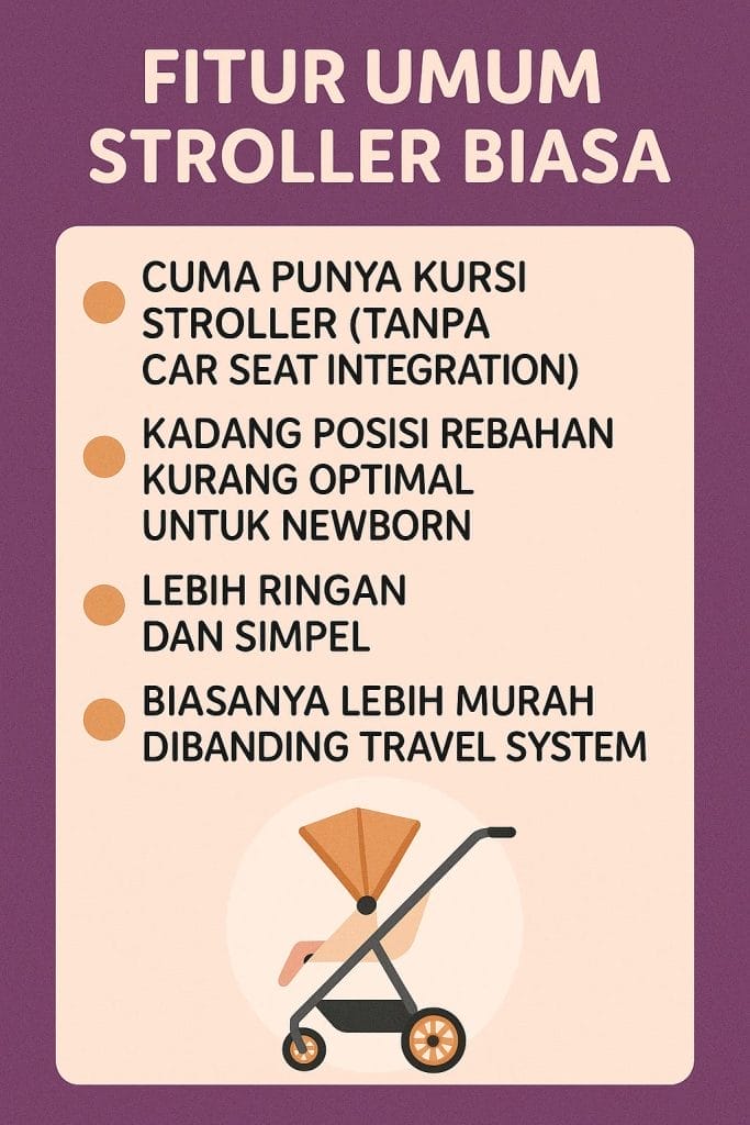 Fitur umum stroller biasa