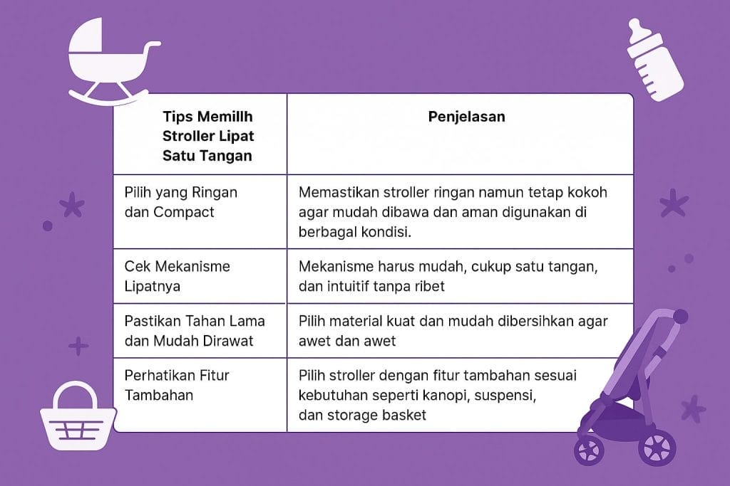 Tips Memilih Stroller Lipat Satu Tangan yang Tepat