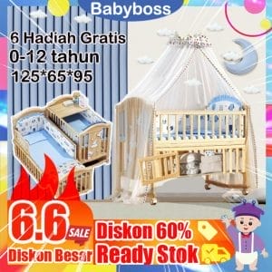 10. tempat tidur bayi kayu box bayi