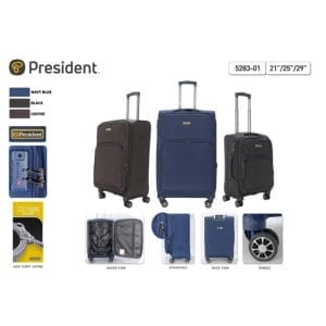 1 koper president kain 20 24 28 inch softcase kain nylon polyester kunci tsa lock expandable anti congkel 1984 1938