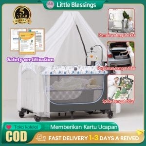 4 lipat cepat✅box bayi tempat tidur bayi ranjang bayi baby box bisa dilipat