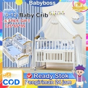 6 [tanpa cat & tanpa formalin]tempat tidur bayi box bayi baby box tempat tidur bayi kayu box bayi tempat tidur bayi ranjang bayi tempat tidur bayi set lengkapbok bayi tempat tidutempat tidur anak