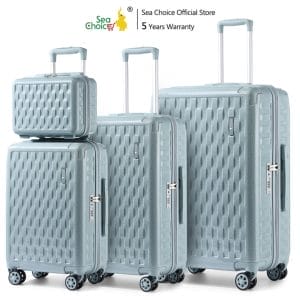 8 sea choice koper keras pc 13+20 24 28 inch with desain retakan es, carry on tas bagasi kabin