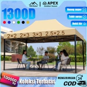 3. tenda lipat besi 1300d tahan air uv