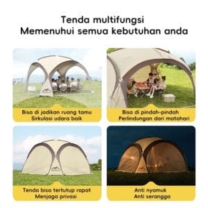 5. tenda dome camping 8–12 orang tahan hujan lipat