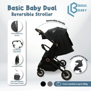 Basic Baby Dual Reversible Stroller - Stroller Compact Travelling 2