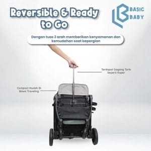 Basic Baby Dual Reversible Stroller - Stroller Compact Travelling 3