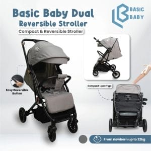 Basic Baby Dual Reversible Stroller - Stroller Compact Travelling 5