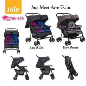 Joie Meet Aire Twin Stroller Kembar Kereta Anak Bayi kembar Rosy & Sea
